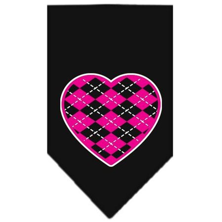 UNCONDITIONAL LOVE Argyle Heart Pink Screen Print Bandana Black Large UN847738